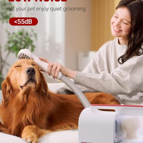 3-in-1 Dog Grooming Kit with Vacuum, Trimmer and Deshedding Tools