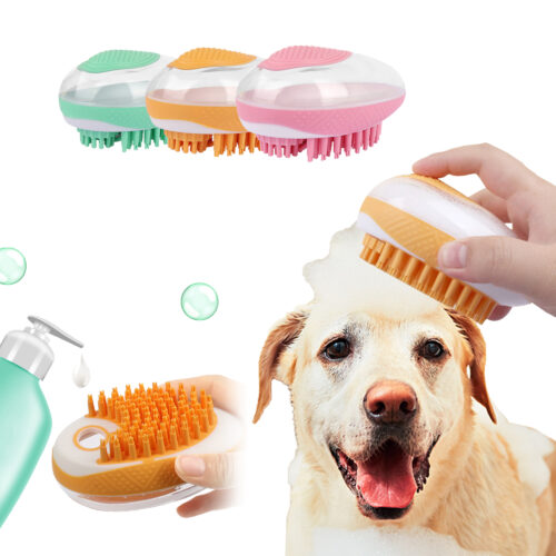 2-in-1 Dog Shampoo Scrubbing Brush for Baths